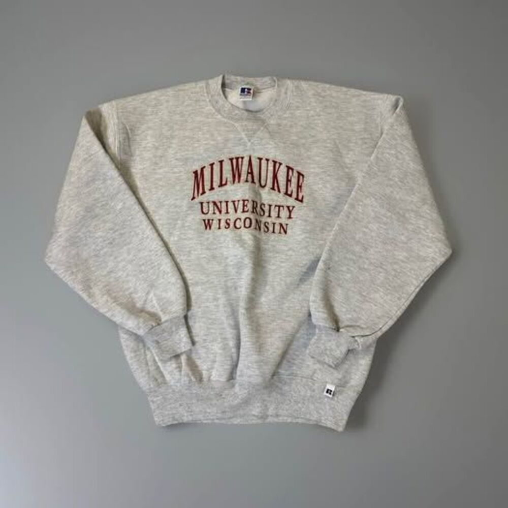 Vintage Milwaukee University Grey Crewneck Sweater -Men's